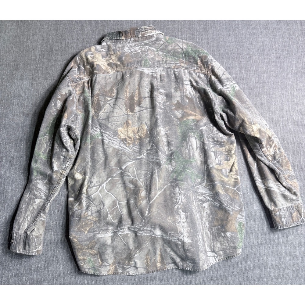 Realtree Mens XL Camo Flannel Button Down Shirt Long Sleeve Hunting Top S2 11 - Picture 3 of 3